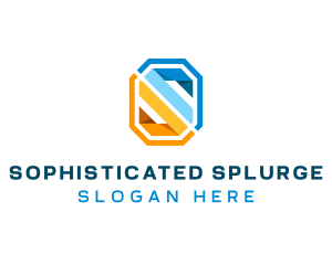 Digital Geometric Letter S logo design