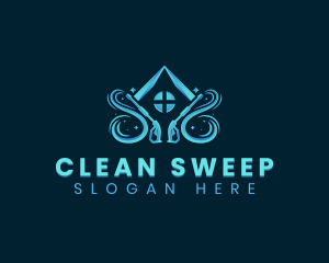 Residential Sanitation Cleaning logo design