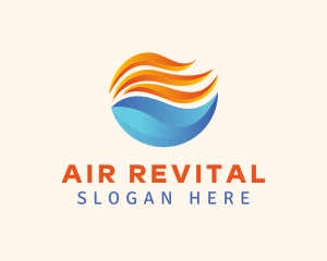 Heat Cool Air Conditioning logo design