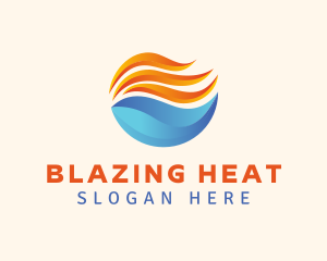 Heat Cool Air Conditioning logo design