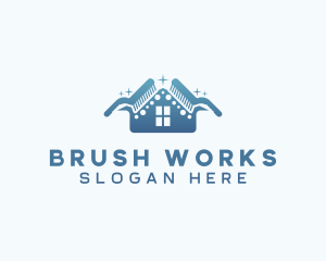 Housekeeping Scrub Brush logo design