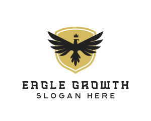 Crown Crest Eagle logo design