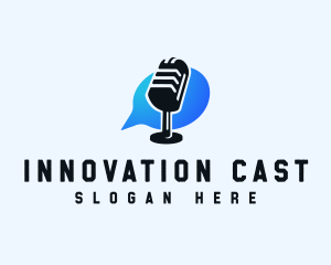 Broadcasting Podcast Mic logo design