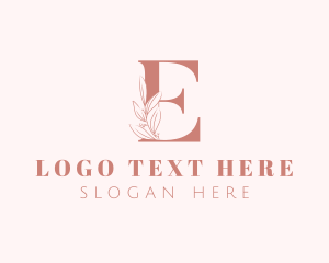 Elegant Leaves Letter E logo