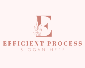 Elegant Leaves Letter E logo design