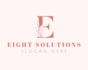 Elegant Leaves Letter E logo design