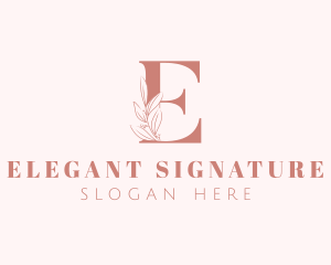 Elegant Leaves Letter E logo design