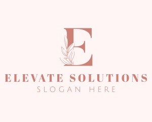 Elegant Leaves Letter E logo design