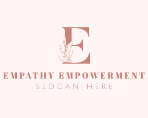 Elegant Leaves Letter E logo design