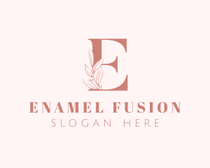 Elegant Leaves Letter E logo design