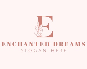 Elegant Leaves Letter E logo design