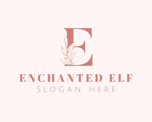 Elegant Leaves Letter E logo design