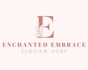 Elegant Leaves Letter E logo design