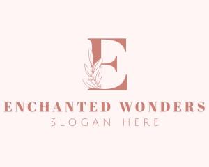 Elegant Leaves Letter E logo design