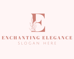 Elegant Leaves Letter E logo design