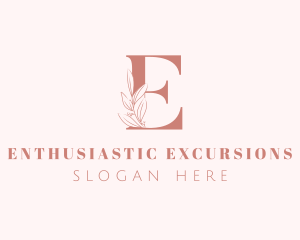 Elegant Leaves Letter E logo design