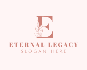 Elegant Leaves Letter E logo design