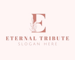 Elegant Leaves Letter E logo design