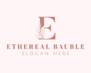 Elegant Leaves Letter E logo design