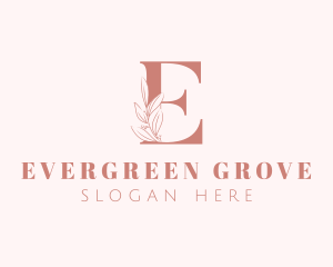 Elegant Leaves Letter E logo design