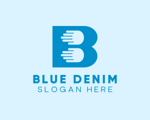 Blue Hand Letter B logo design