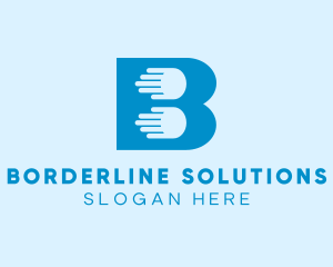 Blue Hand Letter B logo design