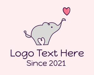 Heart - Love Heart Elephant logo design
