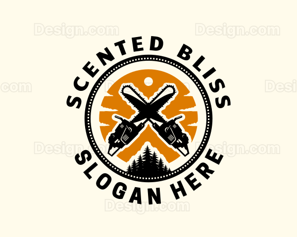 Chainsaw Lumberjack Woodwork Logo