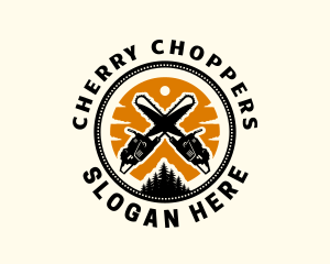 Chainsaw Lumberjack Woodwork logo design