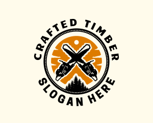 Chainsaw Lumberjack Woodwork logo design