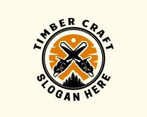 Chainsaw Lumberjack Woodwork logo design