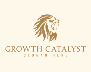 Golden Feline Lion logo design