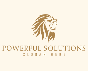 Golden Feline Lion logo design