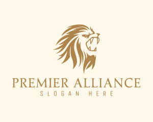 Golden Feline Lion logo design