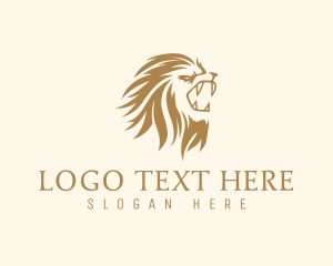 Lion - Golden Feline Lion logo design