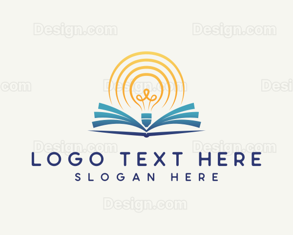 Lightbulb Library Book Logo
