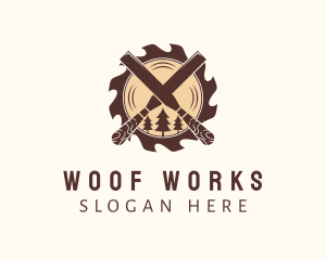 Woodcutting Chisel Lumber logo design