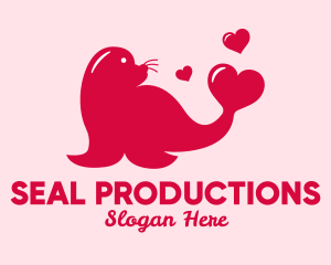 Red Love Seal  logo
