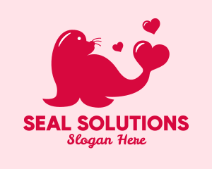 Red Love Seal  logo