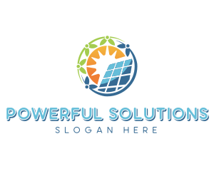 Solar Power Sustainable logo design