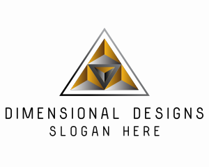 3D Pyramid Triangle logo design