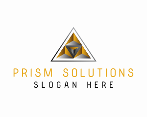 3D Pyramid Triangle logo design