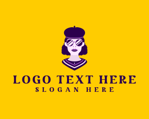 Woman Beret Hat logo