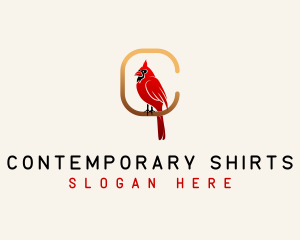 Cardinal Bird Letter C logo design