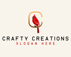 Cardinal Bird Letter C logo design