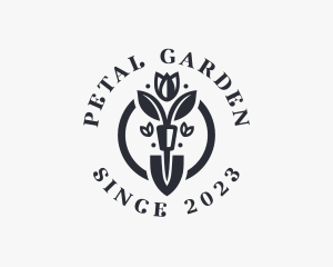 Floral Planting Shovel logo design