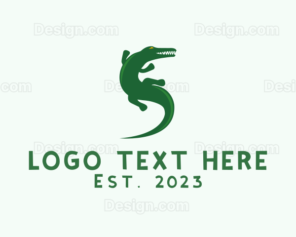 Green Alligator Animal Logo