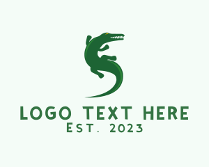 Green Alligator Animal  logo