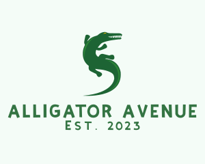Green Alligator Animal  logo