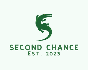 Green Alligator Animal  logo design